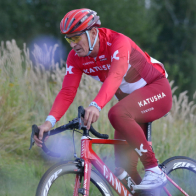 Igor Makarov cycling in professional gear